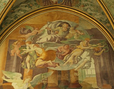 The West Wall of the Rayonnant Chapel of the Abbey (detail) by Francesco Primaticcio